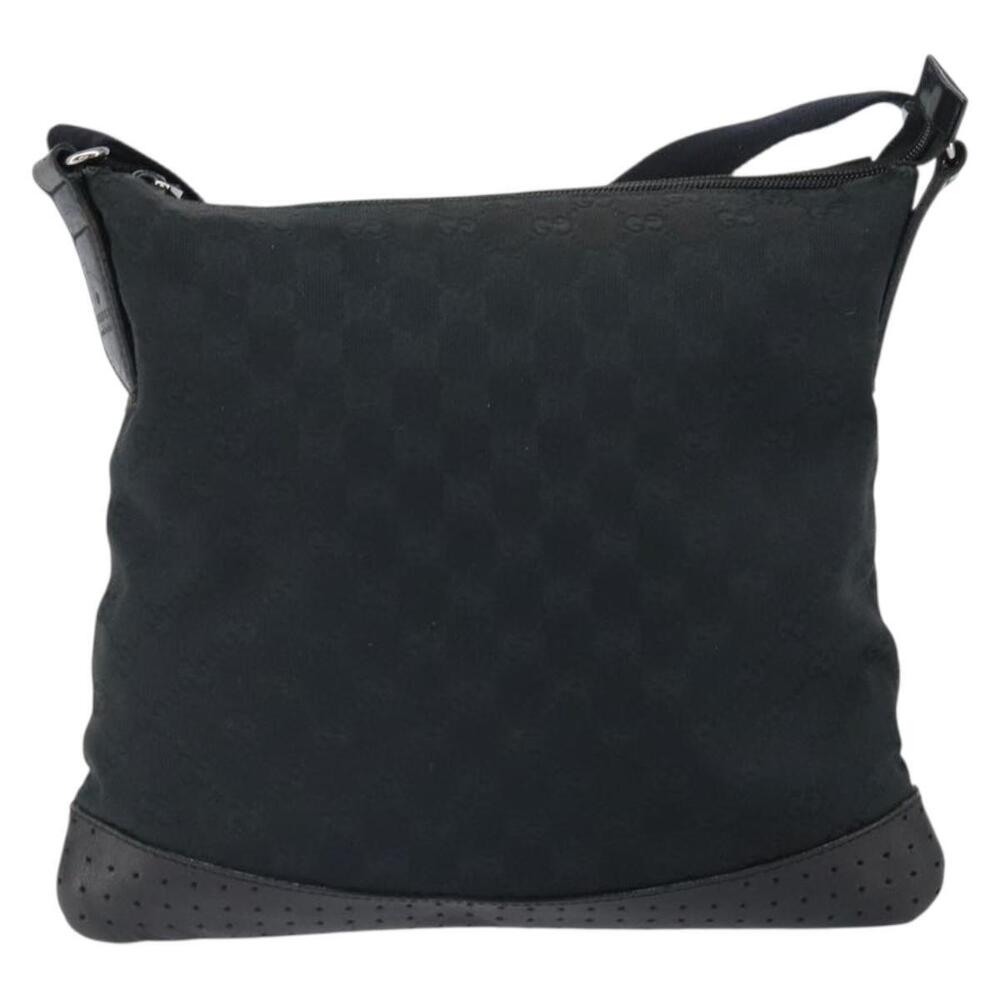 GUCCI GG Canvas Shoulder Bag Black Silver 145857 Auth 163305 - Picture 2 of 16